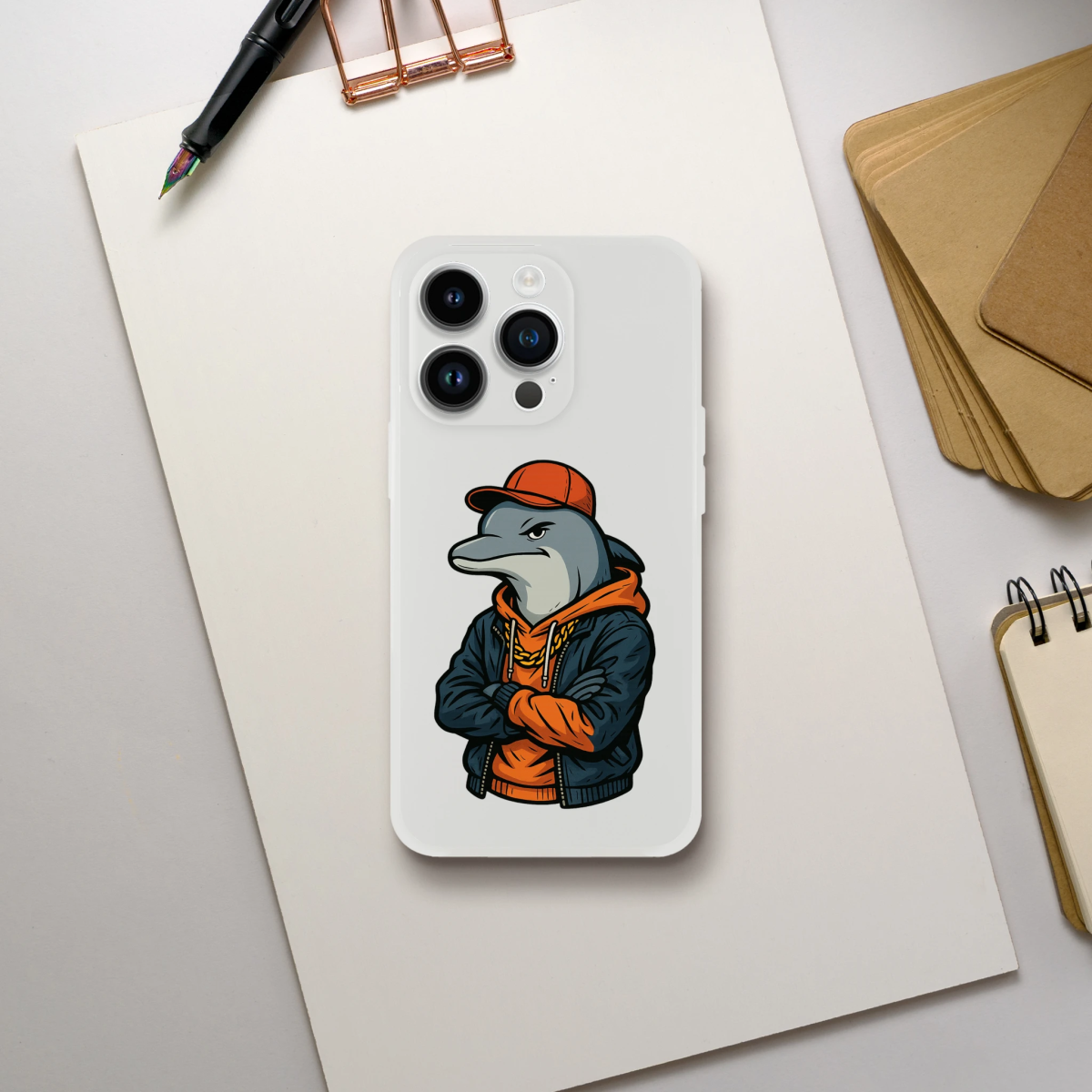 Cool Dolphin Streetwear iPhone Flexi Case - ROMAG Store