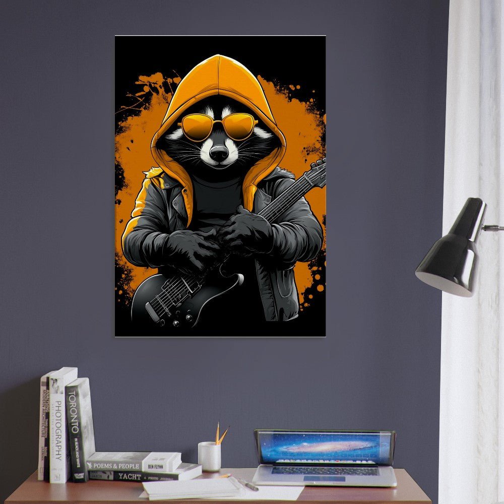 Rockstar Raccoon Canvas Art - ROMAG Store
