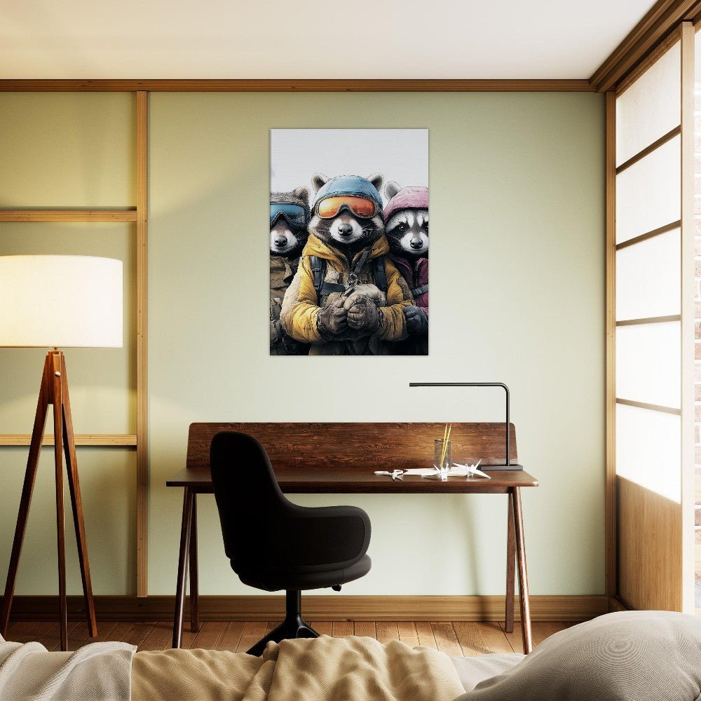 Raccoon Ski Team Canvas Print - ROMAG Store