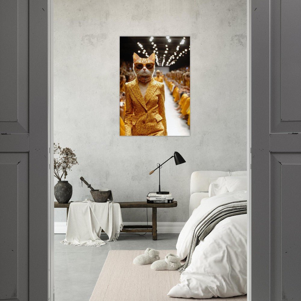 Luxury Cat Fashionista Canvas Wall Art - ROMAG Store