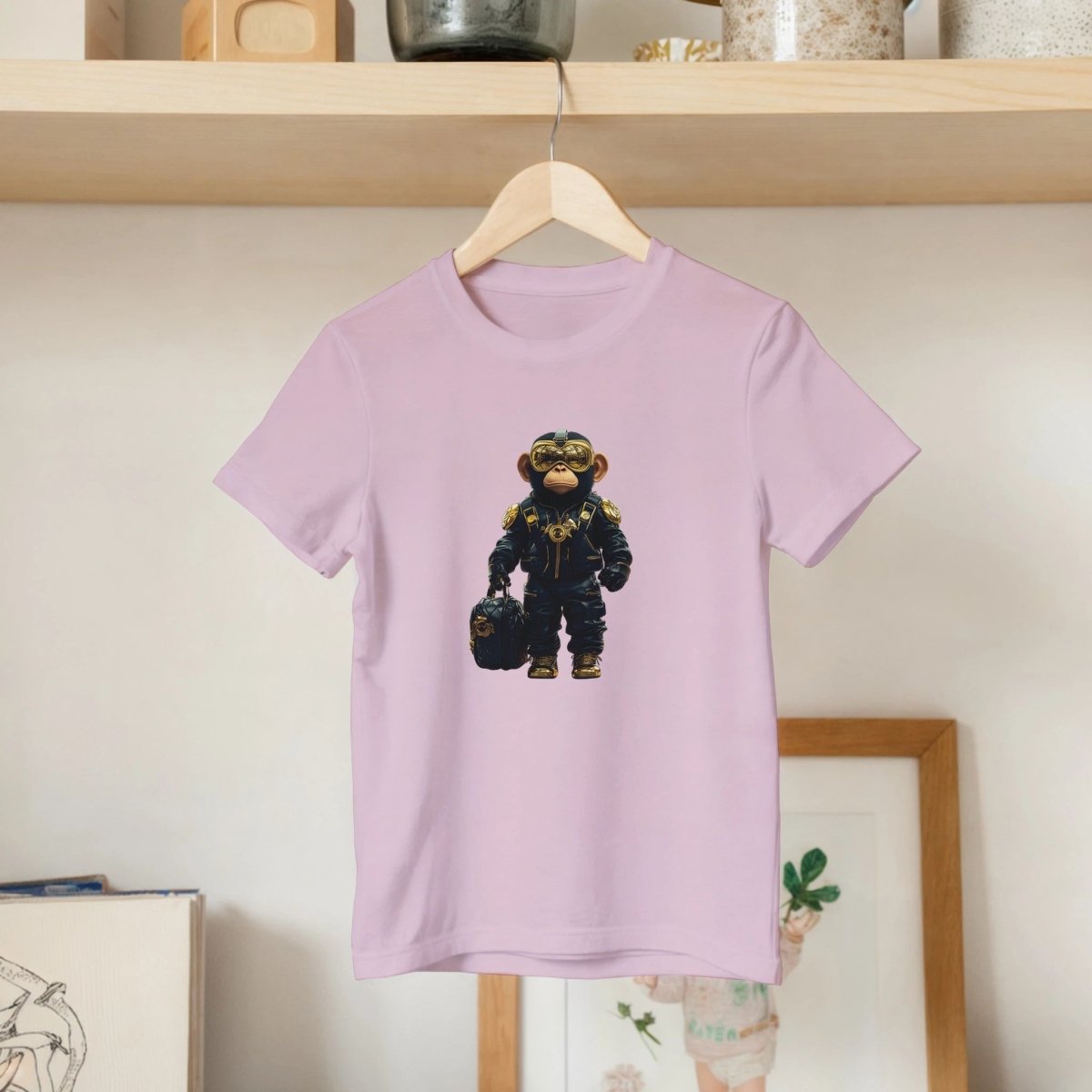 Golden Glam Monkey Kids Tee - ROMAG Store