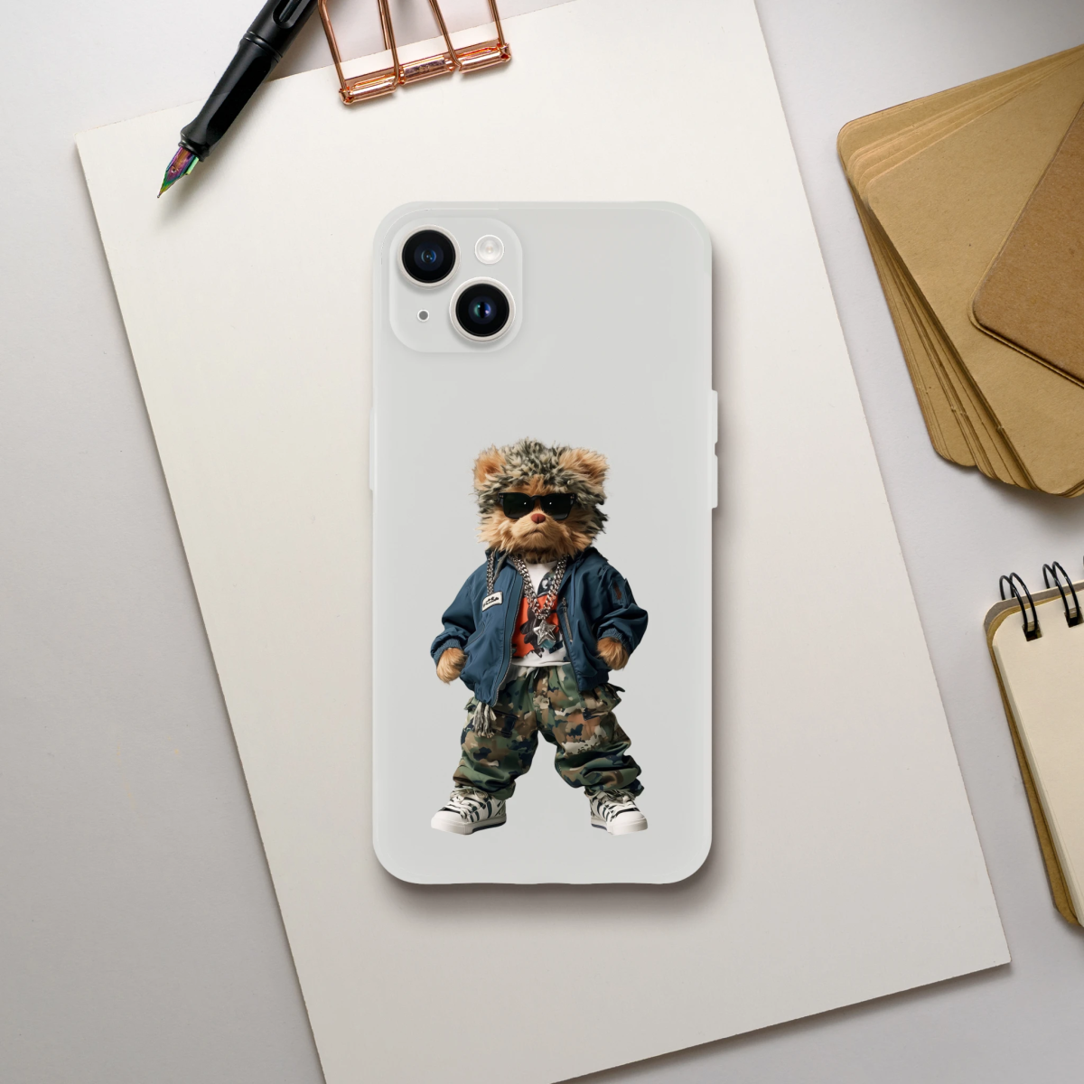 Cool Camo Bear iPhone Flexi Case - ROMAG Store