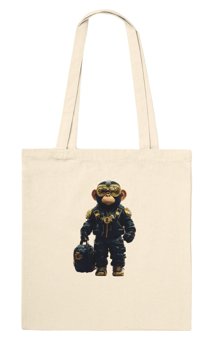 Chimp Commander Gold Goggles Tote Bag - ROMAG Store