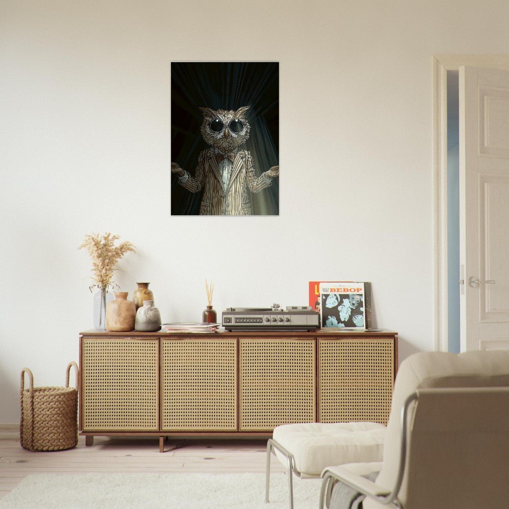 Sophisticated Owl in Suit Canvas - ROMAG Store