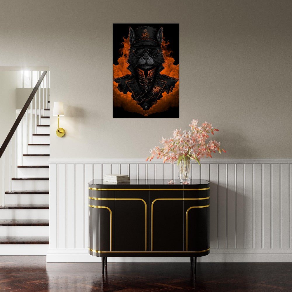 Black Cat Commander Canvas Art - ROMAG Store