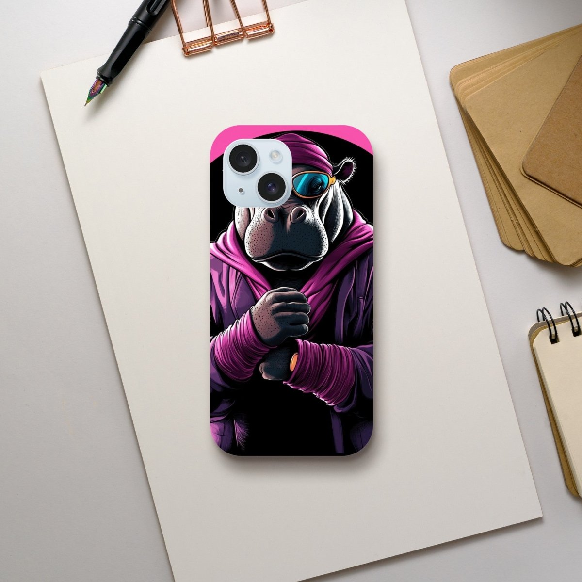 Neon Hippo Hype iPhone Tough Case - ROMAG Store