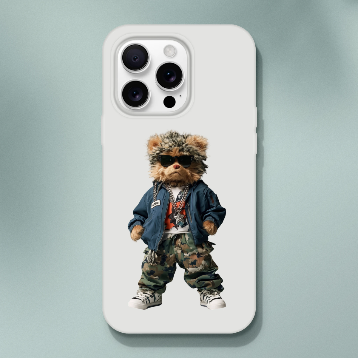 Cool Camo Bear iPhone Flexi Case - ROMAG Store