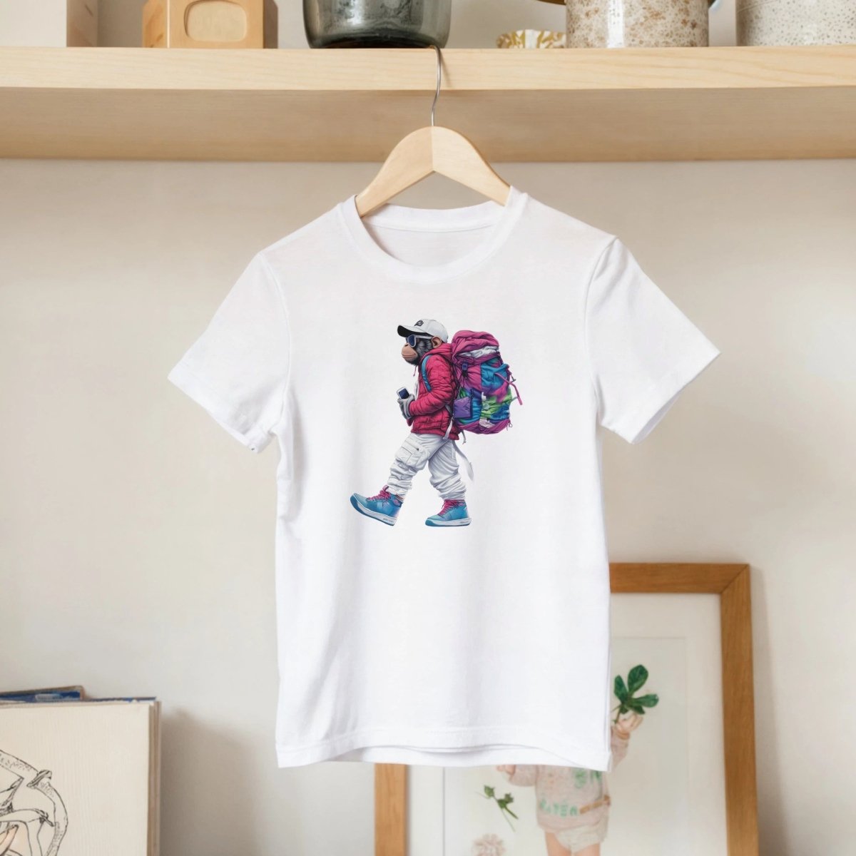 Vibrant Urban Explorer Monkey Kids T-Shirt - ROMAG Store