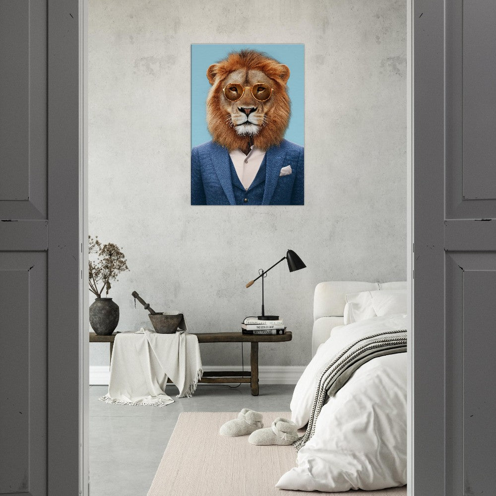 Suave Lion in Suit Canvas - ROMAG Store