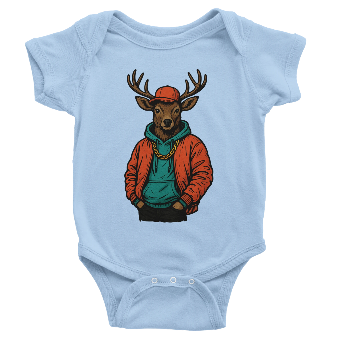 Cool Deer Hip Hop Baby Short Sleeve Bodysuit - ROMAG Store