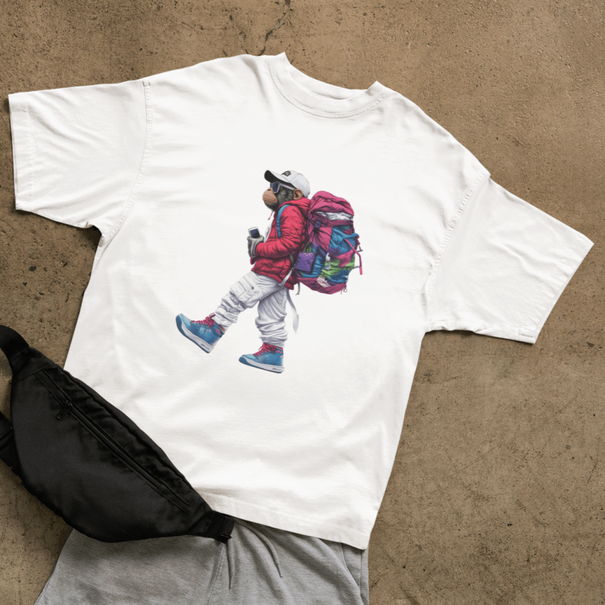 Traveler Monkey T-shirt - ROMAG Store