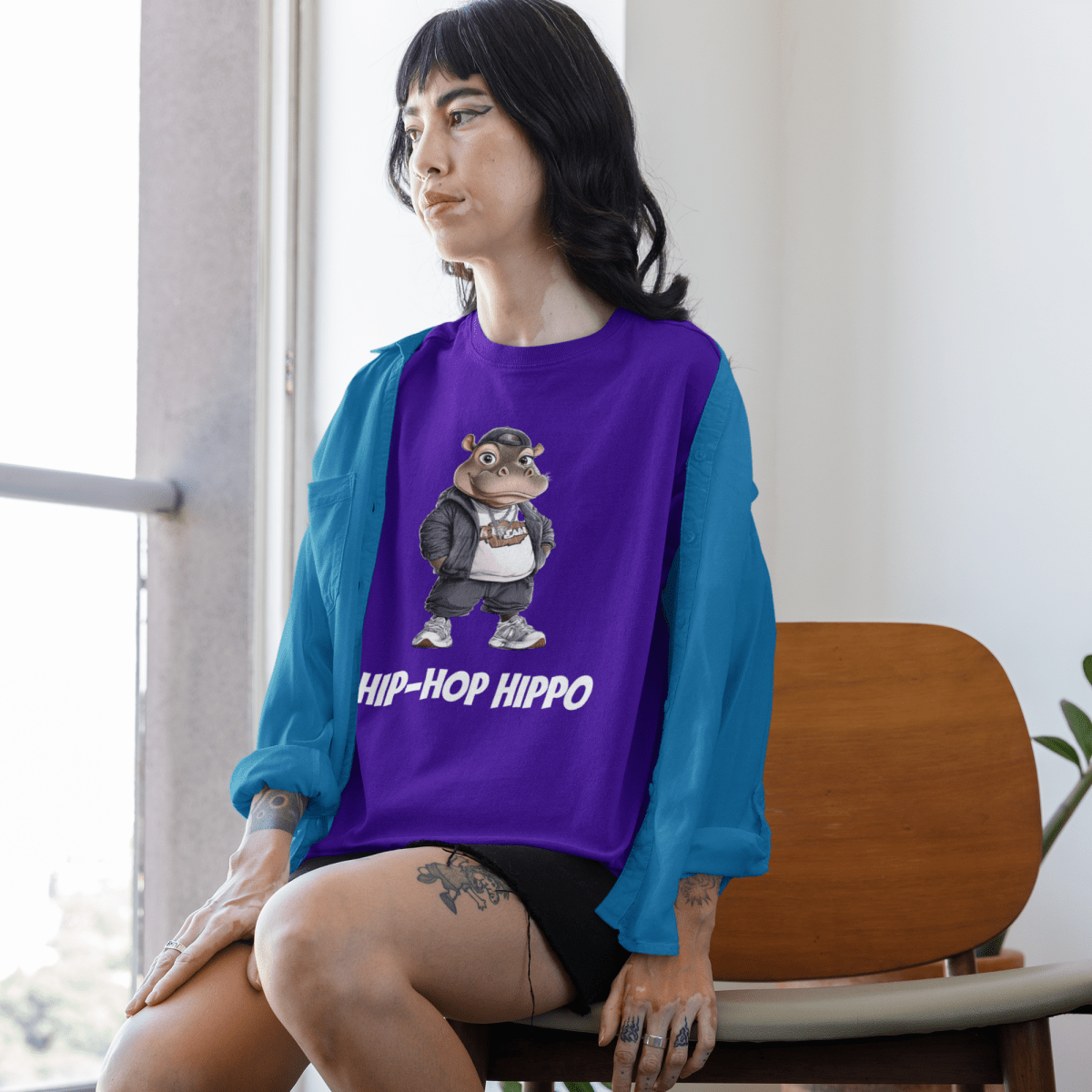Hip - hop Hippo T-shirt - ROMAG Store