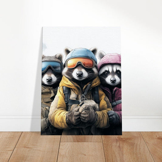 Raccoon Ski Team Canvas Print - ROMAG Store