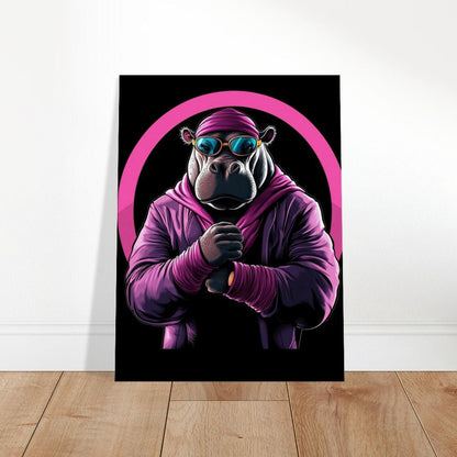 Urban Hippo in Pink Canvas Art - ROMAG Store