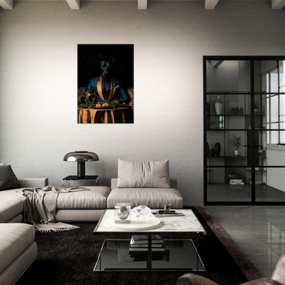 Doberman in Teal Suit Canvas - ROMAG Store