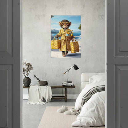 Chic Monkey in Robe Canvas Print - ROMAG Store