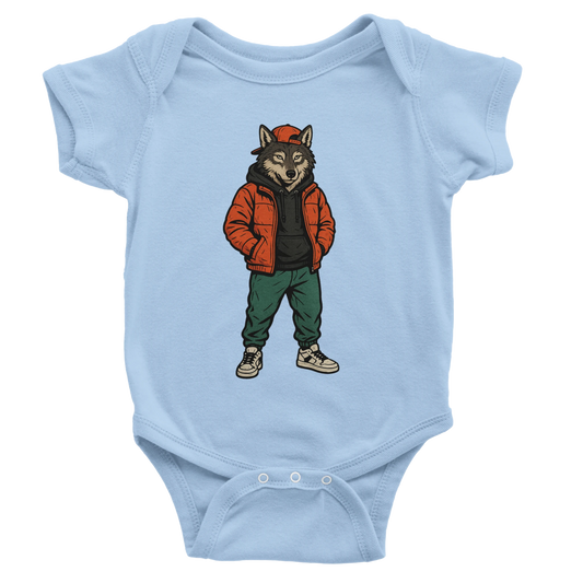Cool Wolf Street Style Baby Short Sleeve Bodysuit - ROMAG Store