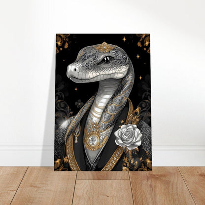 Regal Snake in Black & Gold Suit Canvas - ROMAG Store