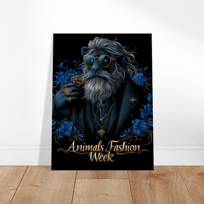 Blue&Gold Luxury Lion in Suit Canvas - ROMAG Store