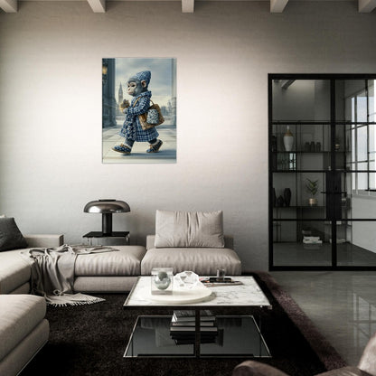Chic Monkey in Plaid Canvas Art - ROMAG Store