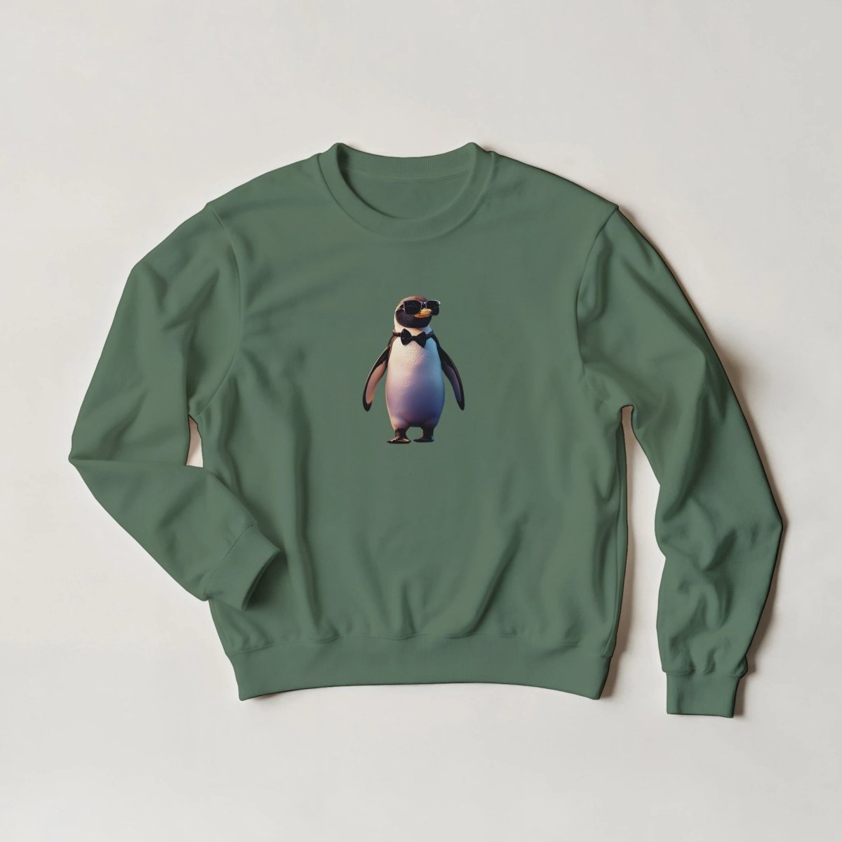 Cool Penguin Sweatshirt – Dapper Streetwear Graphic in Your Choice of Six Bold Hues - ROMAG Store
