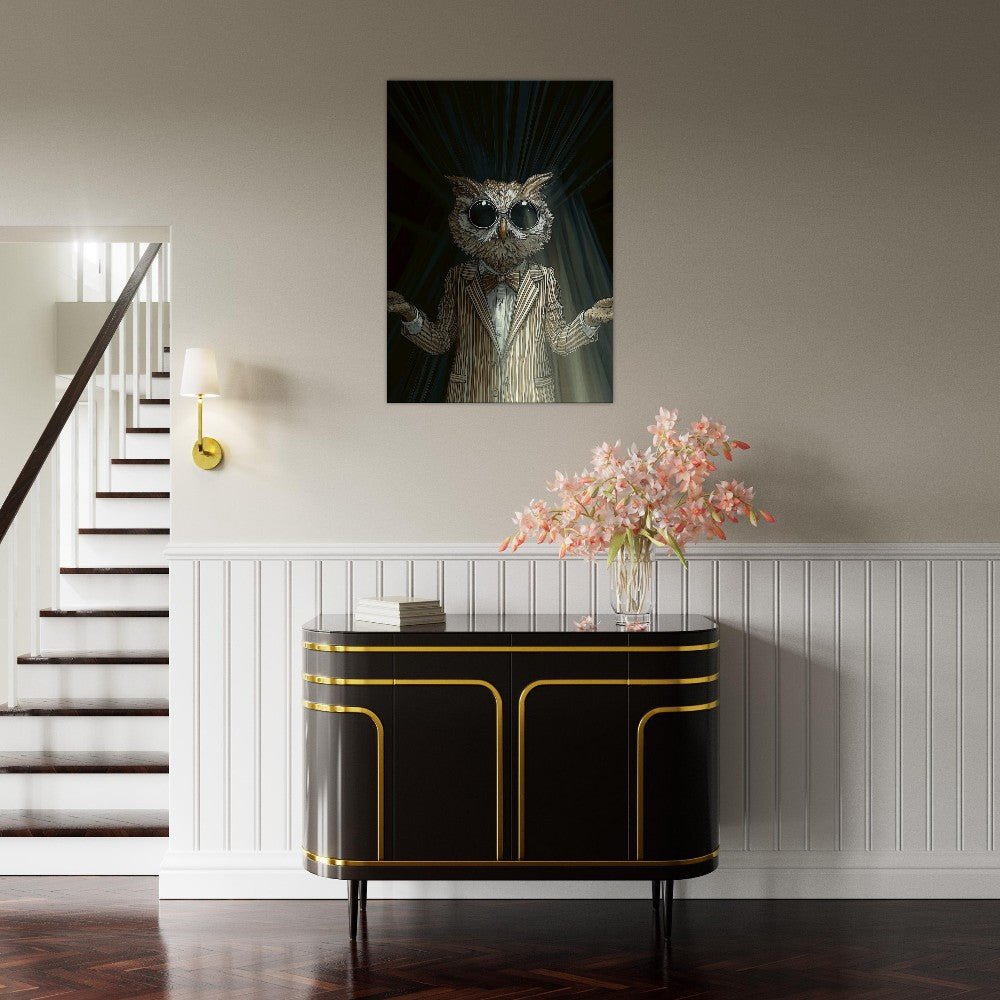 Sophisticated Owl in Suit Canvas - ROMAG Store