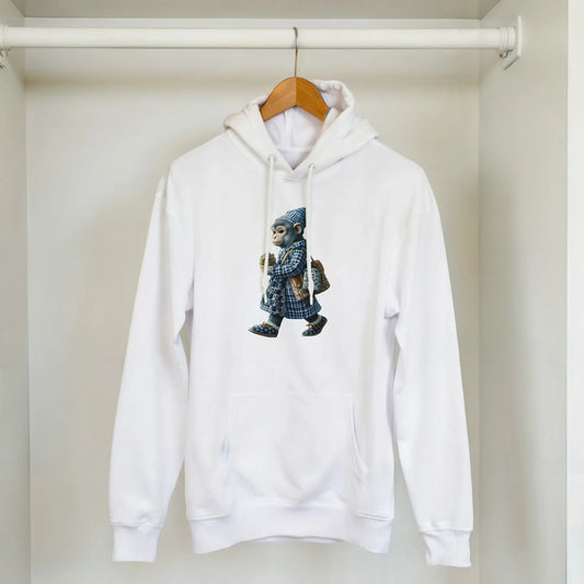 Chic Plaid Monkey Hoodie - ROMAG Store