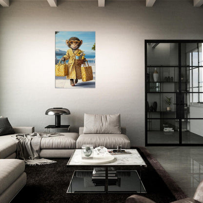 Chic Monkey in Robe Canvas Print - ROMAG Store