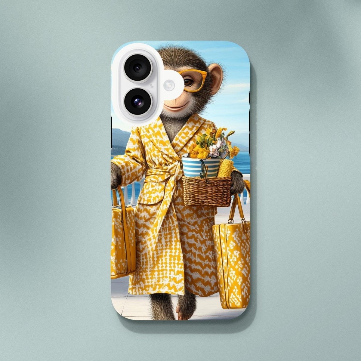 Chic Monkey in Robe iPhone Tough Case - ROMAG Store