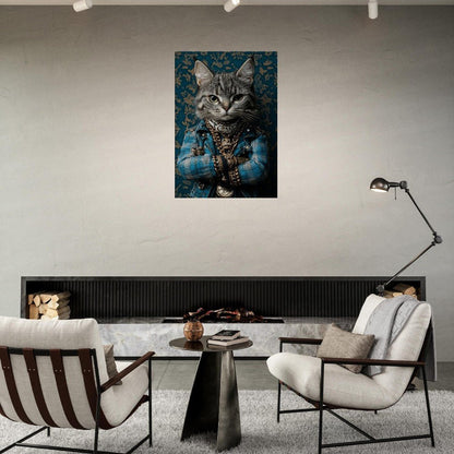 Sophisticated Cat in Plaid Canvas Art - ROMAG Store