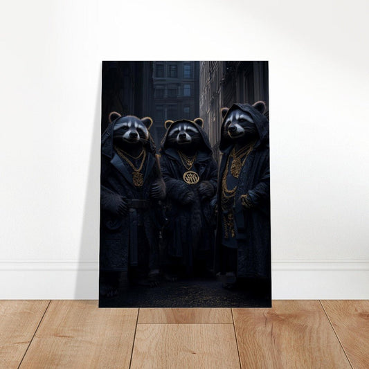 Urban Raccoon Gangster Canvas Art - ROMAG Store
