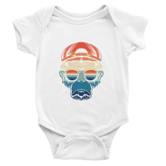 Retro Cool Ape Baby Short Sleeve Bodysuit - ROMAG Store