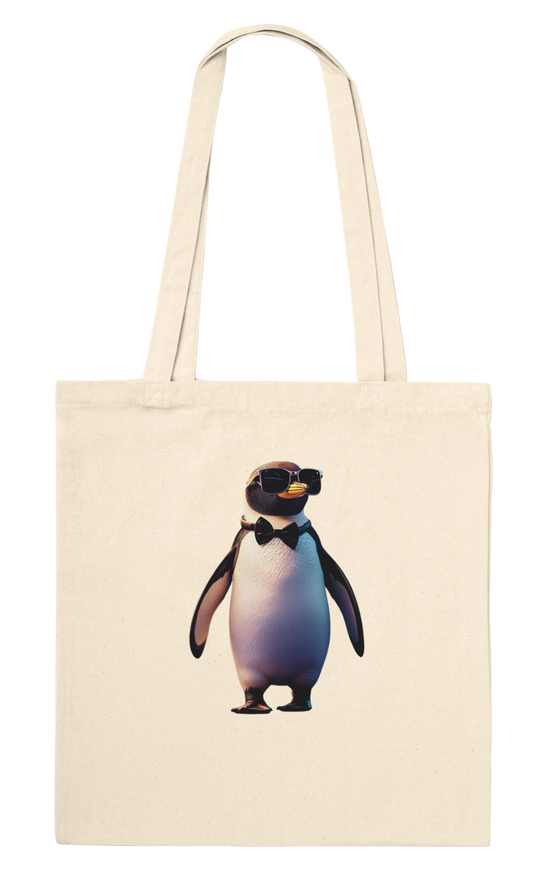 Chic Penguin Bowtie Tote Bag - ROMAG Store