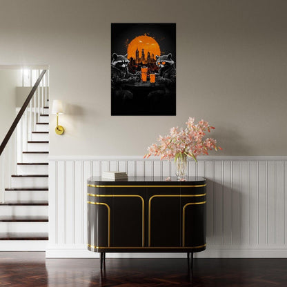 Urban Raccoon Squad Canvas Art - ROMAG Store