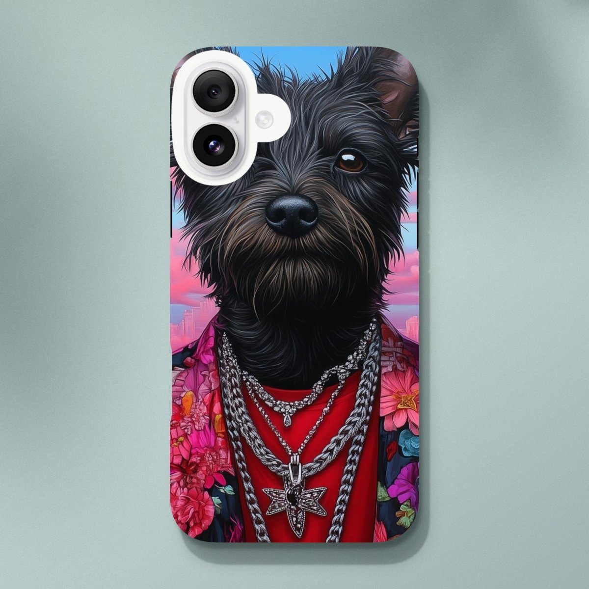 Chic Terrier Floral Jacket iPhone Tough Case - ROMAG Store