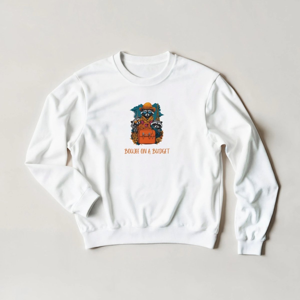 Boujee on a Budget Raccoon Sweatshirt - ROMAG Store