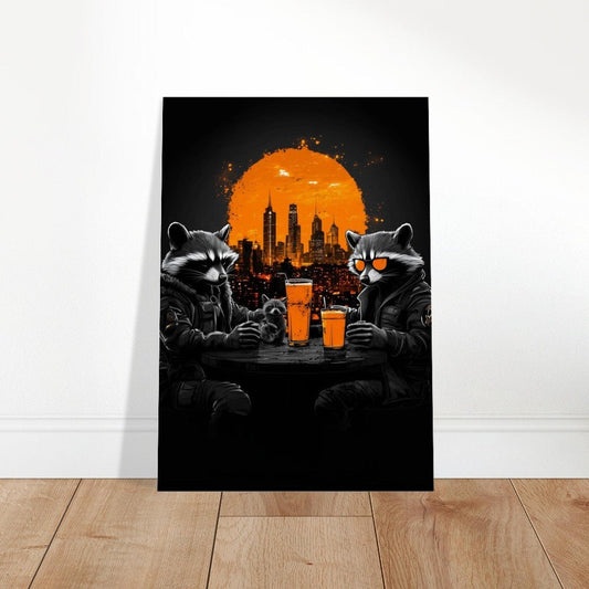 Urban Raccoon Squad Canvas Art - ROMAG Store
