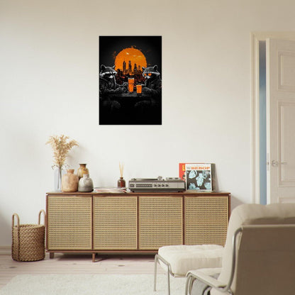 Urban Raccoon Squad Canvas Art - ROMAG Store