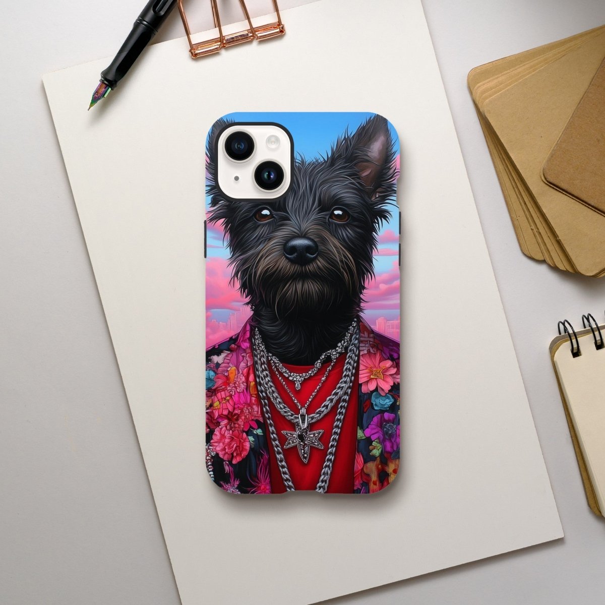 Chic Terrier Floral Jacket iPhone Tough Case - ROMAG Store