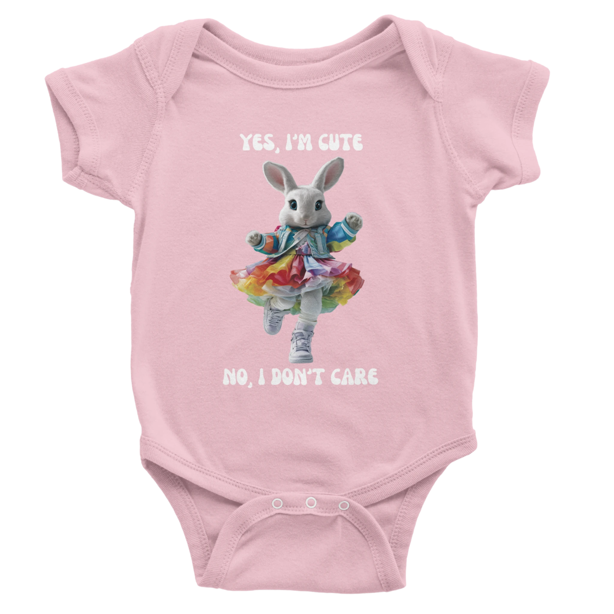 Rainbow Rabbit Diva Baby Short Sleeve Bodysuit - ROMAG Store