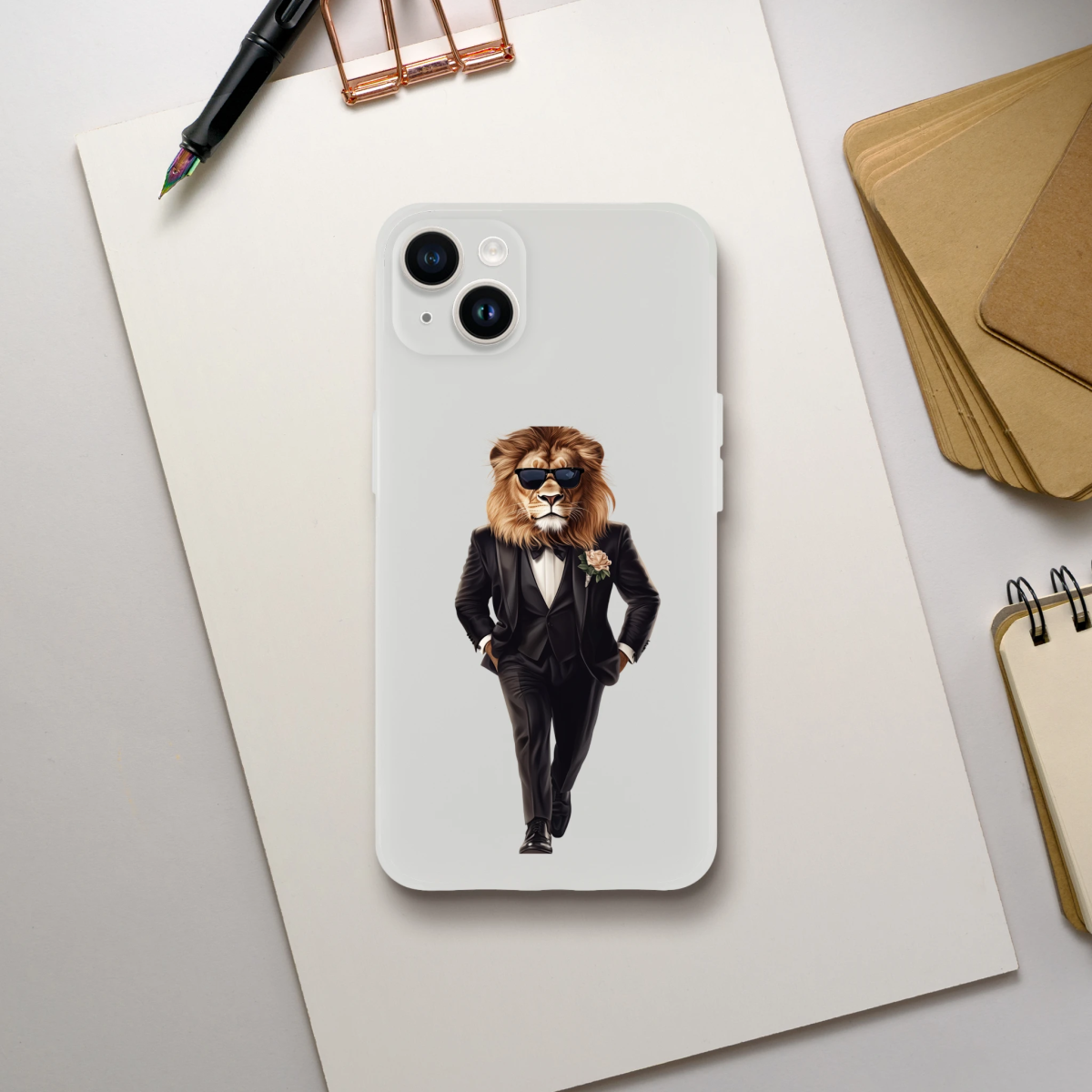Dapper Lion in Tuxedo iPhone Flexi Case - ROMAG Store