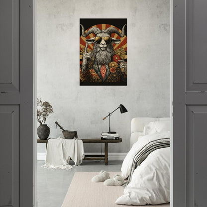 Hipster Goat Canvas Wall Art - ROMAG Store
