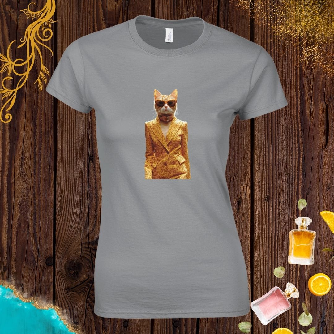 Fashion Cat at Animals Fashion Week Womens T-shirt