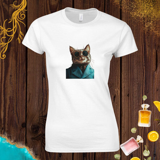 Cat at Animals Fashion Week Womens T-shirt