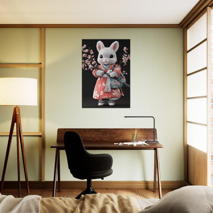 Chic Bunny in Kimono Canvas Art - ROMAG Store