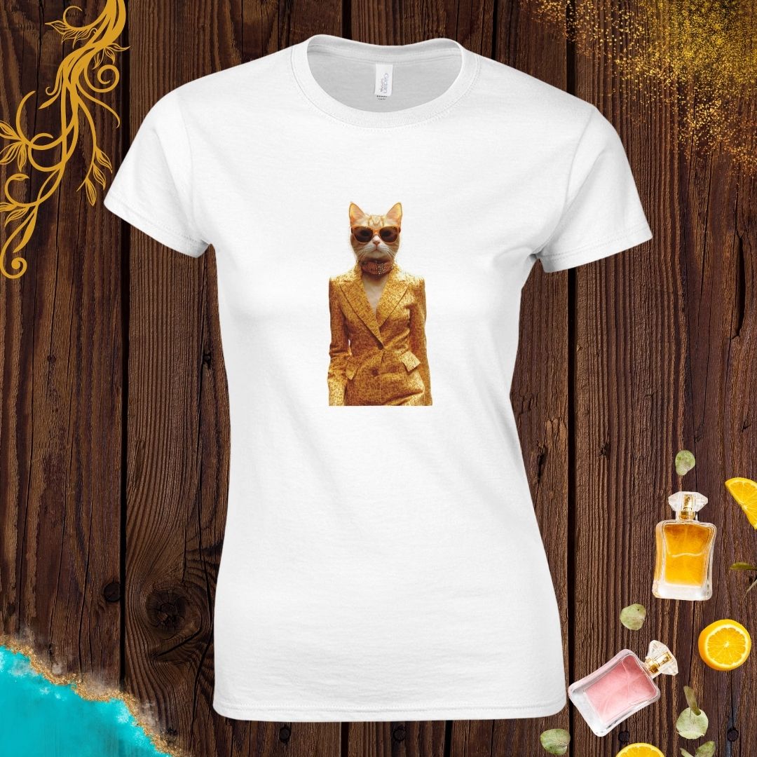 Fashion Cat at Animals Fashion Week Womens T-shirt