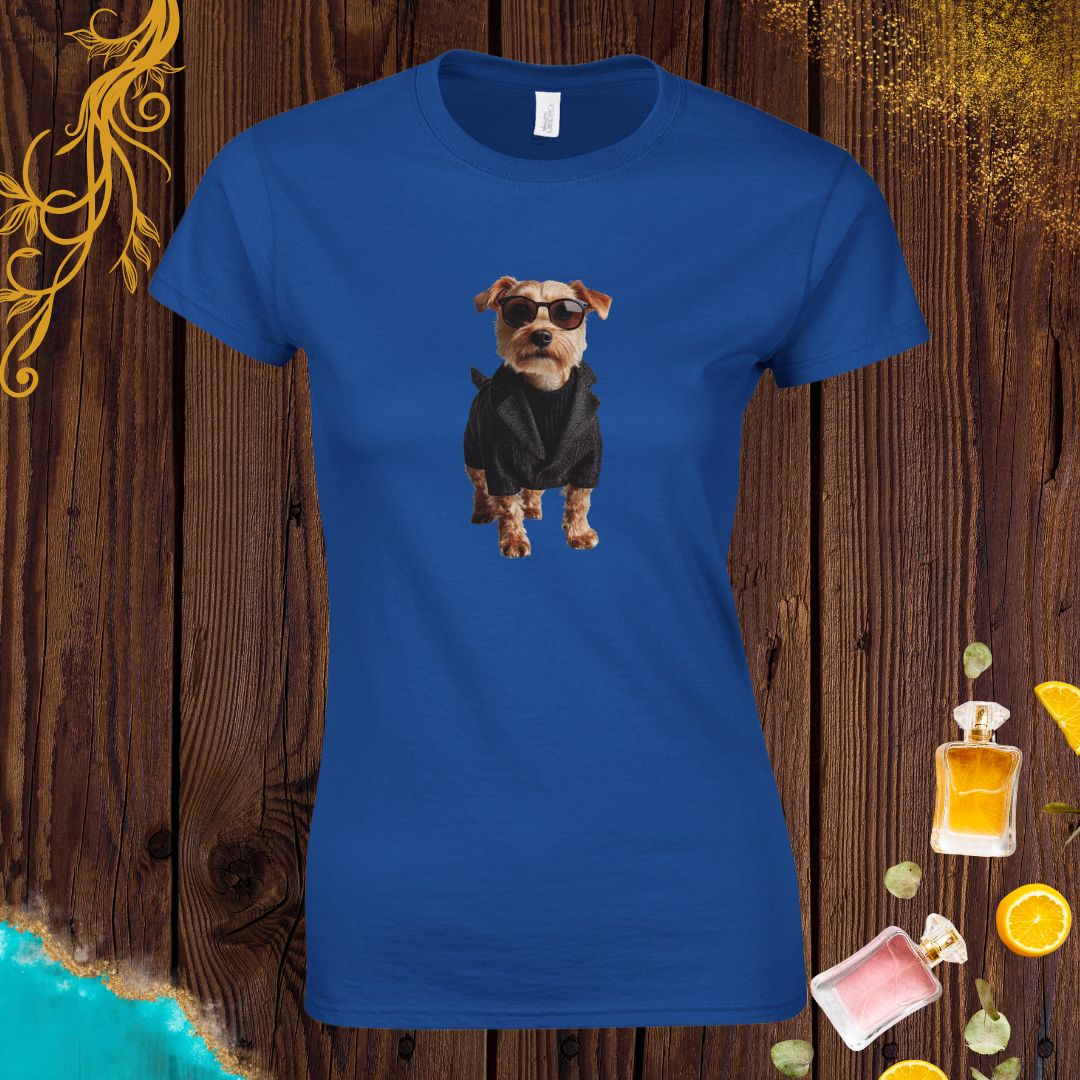 Dog at Animals Fashion Week Womens T-shirt