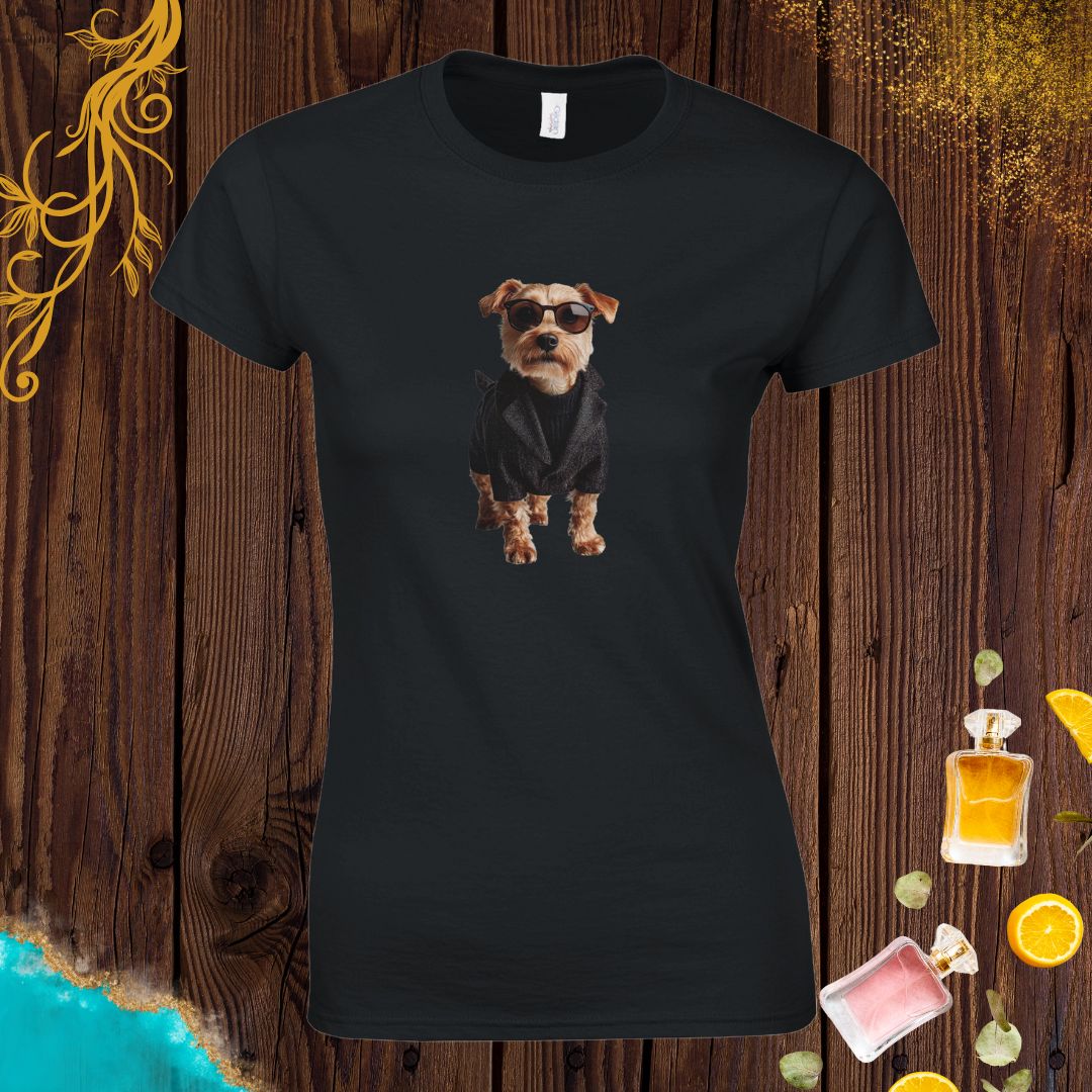 Dog at Animals Fashion Week Womens T-shirt