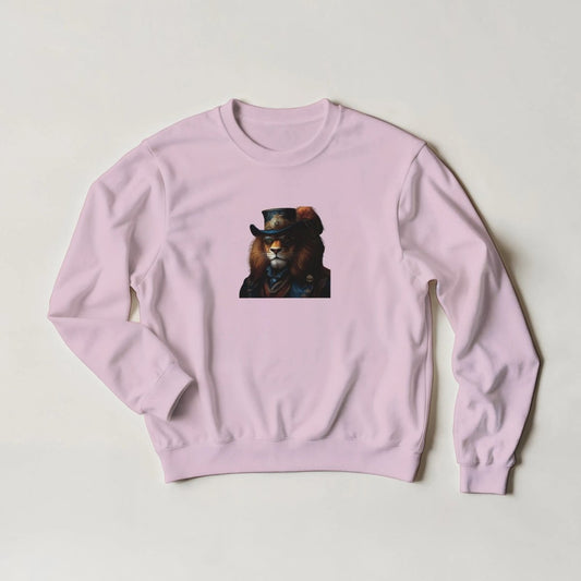 Regal Lion Sweatshirt – Steampunk Monarch Graphic in Your Choice of Six Bold Hues - ROMAG Store