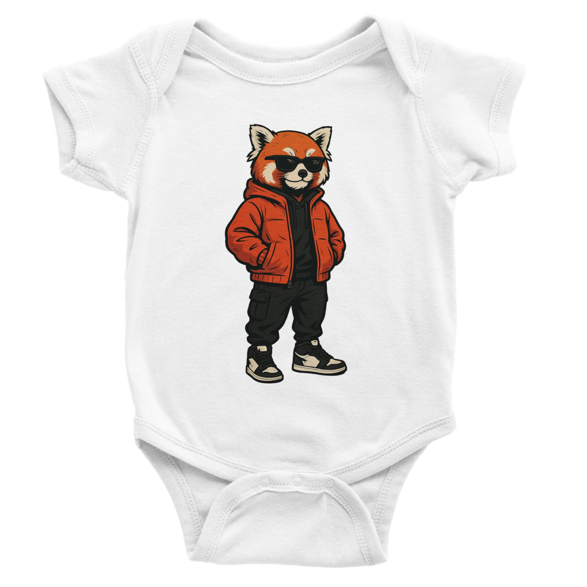 Cool Red Panda Baby Short Sleeve Bodysuit - ROMAG Store